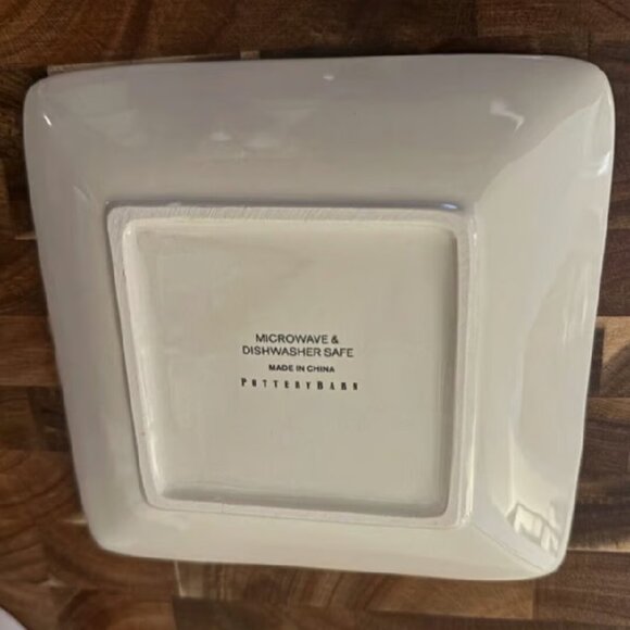 NEW S4 Pottery Barn Denver Plaid Appetizer Plates Christmas Ceramic Snack Plate - Picture 5 of 5